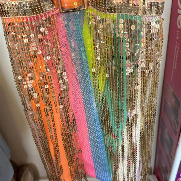 RAINBOW FRINGE SEQUIN DRESS - Picture 6 of 10